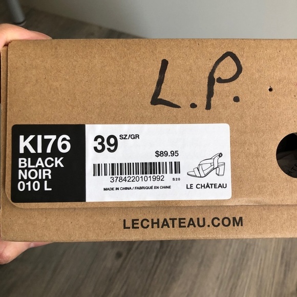 Le Chateau Cris-Cross Block Heel Leather Sandals - Picture 13 of 13